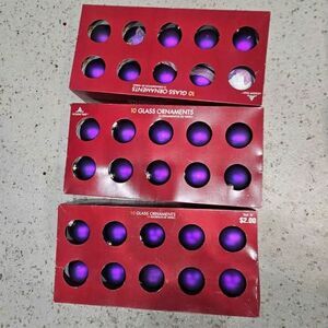 Holiday Time Purple Glass Ornaments - 30 Count